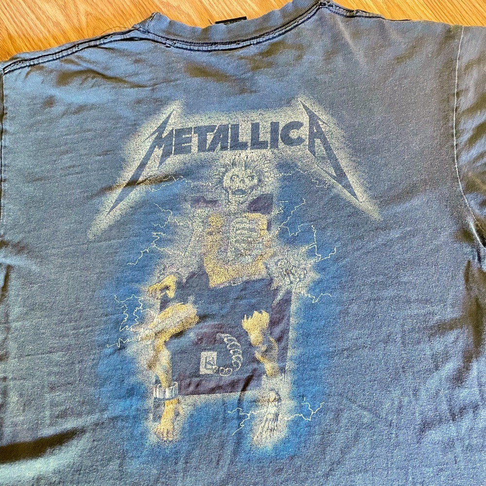 1994 Metallica band t shirt old large Giant Ride the Lightning faded black